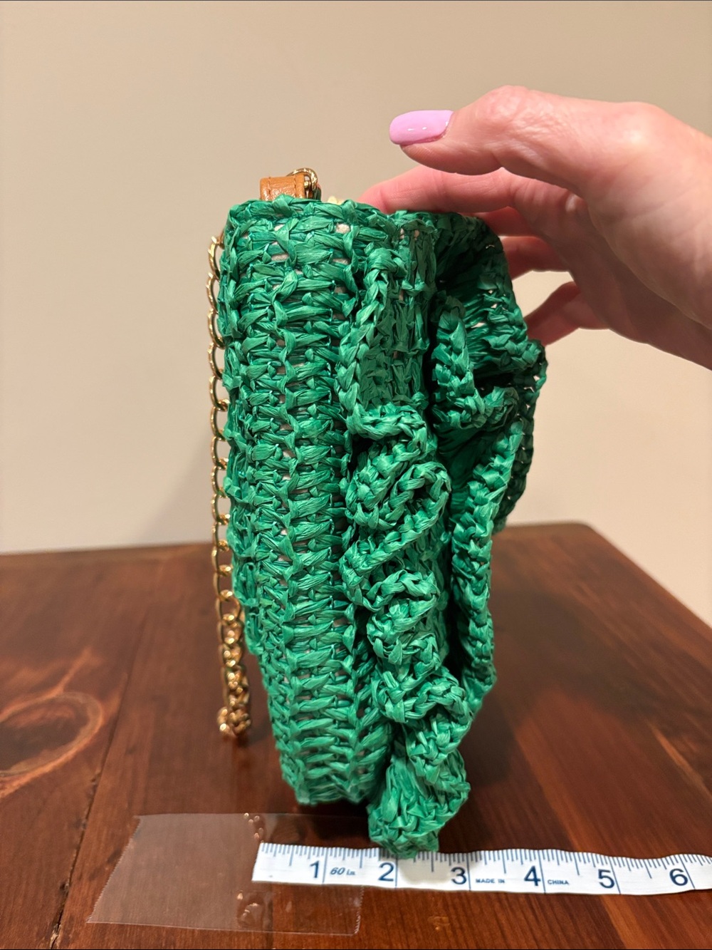 NWT Boston Proper Raffia Ruffle Detail Purse - Picture 7 of 11